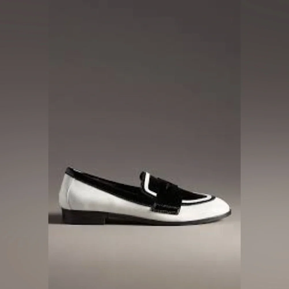 Cecelia New York Kali Black White Patent Leather Mod Academia Loafers 7 - Picture 3 of 8